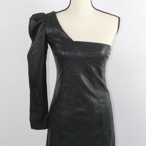 Women's Zara Trafaluc Black Pleather Cocktail Dress - Size XS